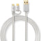 2-in-1-Kabel - USB 2.0 - USB-A Male - USB-C Male - 480 Mbps - 1.00 m - Verguld - Rond - Gevlochten - Aluminium - Cover Window Box