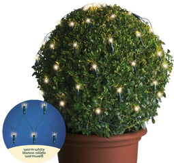 Lumineo Buxus kerstverlichting - 80 led lampjes - warm wit - lichtnet - 50 x 50 cm - kerstlampje buxus boompje