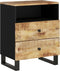 vidaXL - Nachtkastje - 50x33x62 - cm - massief - mangohout - en - bewerkt - hout