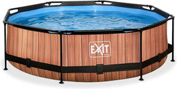EXIT Wood Frame Zwembad ø300 - Opzetzwembad - Filterpomp - Bruin