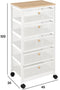 Luxaliving Keukentrolley - 5 Lades - Metaal - 47 x 27 x 100 cm - Wit