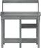 vidaXL - Oppotbank - met - schappen - massief - vurenhout - grijs