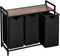 Brixy Wasmand 3 Vakken - Wassorteerder - Uitschuifbaar - Wasbox Metaal - 117L Inhoud - 90 x 33 x 70