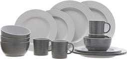 Travellife Rota - Camping Serviesset - 16-delig - Stevig en krasbestendig melamine - Grijs (16 stuks)