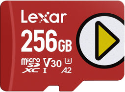 Lexar LMSPLAY256G-BNSNG - Micro SD Geheugenkaart - 256 GB - Rood