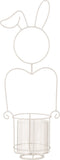 J-Line kaarshouder Konijn - metaal/glas - wit - large - paasdecoratie