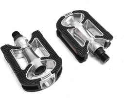 Falkx Alloy pedalen - anti-slip - zwart-zilver - aluminium - 9/16" - reflectoren