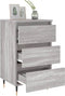vidaXL - Nachtkastje - 40x35x69 - cm - bewerkt - hout - grijs - sonoma - eikenkleurig