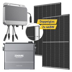 TrinaSolar VertexS+ 445W - Balkon zonnepanelen set - 890W met ZENDURE SolarFlow 800 en AB2000S opslag (2 stuks)