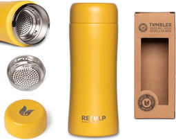 Retulp Tumbler - Thermosbeker - Thermosfles - Happy Yellow - 300 ml - Koffiebeker - Travel Mug - RVS