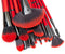 Professional Cosmetic Brush collection 24 st - sensual red