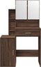 vidaXL - Kaptafel - met - kastje - 80x35x132 - cm - bruin - eikenkleur