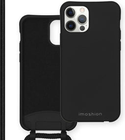 iMoshion Hoesje Geschikt voor iPhone 12 Pro / 12 Hoesje Met Koord - iMoshion Color Backcover met afneembaar koord - Zwart