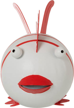 J-Line figuur Visje Strepen - metaal - wit/rood