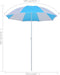 vidaXL - Strandparasol/-tent - 180 - cm - stof - blauw - en - wit