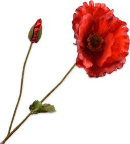 Silk-ka Kunstbloem-Zijden Bloem Klaproos Rood 68 cm Voordeelaanbod Per 2 Stuks