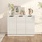 vidaXL - Dressoir - 90,5x30x70 - cm - bewerkt - hout - hoogglans - wit