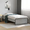 vidaXL - Bedframe - bewerkt - hout - en - metaal - grijs - sonoma - eiken - 90x190 - cm