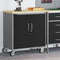 vidaXL - Gereedschapskast - met - Wielen - en - Vergrendelbaar - Zwart - 75x45x85 - cm - Staal