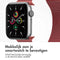 imoshion Milanees magnetisch bandje - Geschikt voor Apple Watch 1, 2, 3, 4, 5, 6, 7, 8, 9, 10 (42 mm), SE - 38/40/41 mm - Rood - M