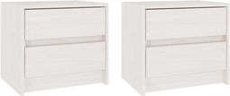 vidaXL - Nachtkastjes - 2 - st - 40x30,5x35,5 - cm - massief - grenenhout - wit