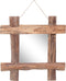 vidaXL - Spiegel - houtblokken70x70 - cm - gerecycled - teakhout - naturel