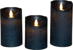 Anna’s Collection LED stompkaarsen - set van 3 - afstandsbediening - metallic blauw (3 stuks)