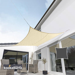 Kookaburra Shade Sails - Schaduwdoek - 2.0m x 2.0m - Waterafstotend - Zand