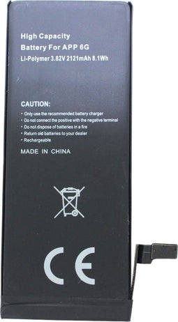 2121 mAh, 8,1 Wh krachtige batterij geschikt voor de Apple iPhone 6-batterij 616-0804, 616-0805, 616-0806, 616-0807, 616-0808, 616-0809 voor zelfinstallatie