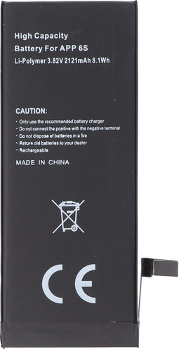 2121 mAh krachtige batterij met volledige capaciteit met geschikt voor de Apple iPhone 6S-batterij 616-00033, 616-00036, max. 8,1Wh