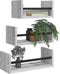 vidaXL - 3-delige - Wandschappenset - met - stangen - bewerkt - hout - grijs - sonoma