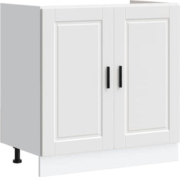 vidaXL - Spoelbakonderkast - Porto - 80x46x81,5 - cm - bewerkt - hout - wit