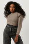 Object Malena L/s Ruffle Pullover - Trui - Bruin - Maat XS