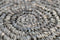 Pouf Malibu - raffia - ø34 cm - naturel/zwart