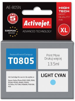 Activejet AE-805N - Inktcartridge - Vervanging Epson T0805 - Cyaan (13,5 ml)