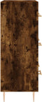 vidaXL - Dressoir - 69,5x34x90 - cm - bewerkt - hout - gerookt - eikenkleurig