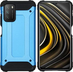 iMoshion Hoesje Geschikt voor Xiaomi Poco M3 Hoesje - iMoshion Rugged Xtreme Backcover - Lichtblauw