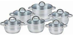 Feel Maestro MR-2120-12 - Casserolepan met deksel - Roestvrij staal Ø 16 cm Ø 18 cm Ø 20 cm Ø 24 cm (12 Onderdelen)