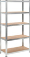 vidaXL - Opbergrek - 5-laags - 10 - st - staal - en - bewerkt - hout - zilverkleurig