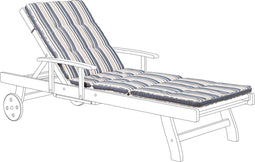 TOSCANA - Zitkussen - Blauw - 188 x 59 cm - Polyester