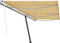 vidaXL - Luifel - vrijstaand - handmatig - uittrekbaar - 600x350 - cm - geel - en - wit
