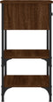 vidaXL - Nachtkastje - 34x36x70 - cm - bewerkt - hout - bruin - eikenkleur