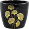 PTMD Dalina Ronde Pot Ginkgo Blad - H17 x Ø20 cm - Keramiek - Zwart
