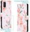 iMoshion Hoesje Geschikt voor Samsung Galaxy A51 Hoesje Met Pasjeshouder - iMoshion Design Softcase Bookcase - Wit / Roze / Blossom Watercolor