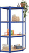 vidaXL - Opbergrek - 4-laags - 2 - st - staal - & - bewerkt - hout - blauw