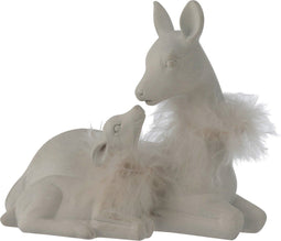 J-Line figuur Hert 2 Delig Liggend - polyresin - wit
