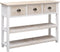 vidaXL - Dressoir - 108x30x76 - cm - massief - paulowniahout - wit - en - rbuin