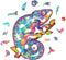 UNIDRAGON Houten Puzzel Voor Volwassenen Dier - Regenboogkleurige Kameleon - 107 stukjes - Small 19x24 cm