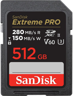 SanDisk Extreme Pro - SDXC UHS-II 512GB - 280MB/s Lezen 150MB/s Schrijven