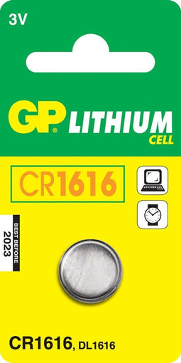 GP CR1616 - Lithium knoopcel batterij - Aluminium